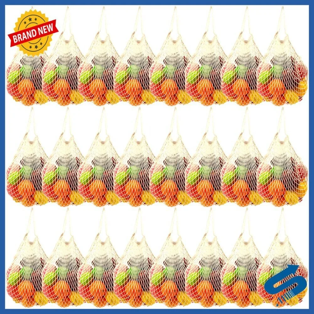 Reusable Cotton Mesh Produce Bags Washable Grocery Net Tote Organizer Set